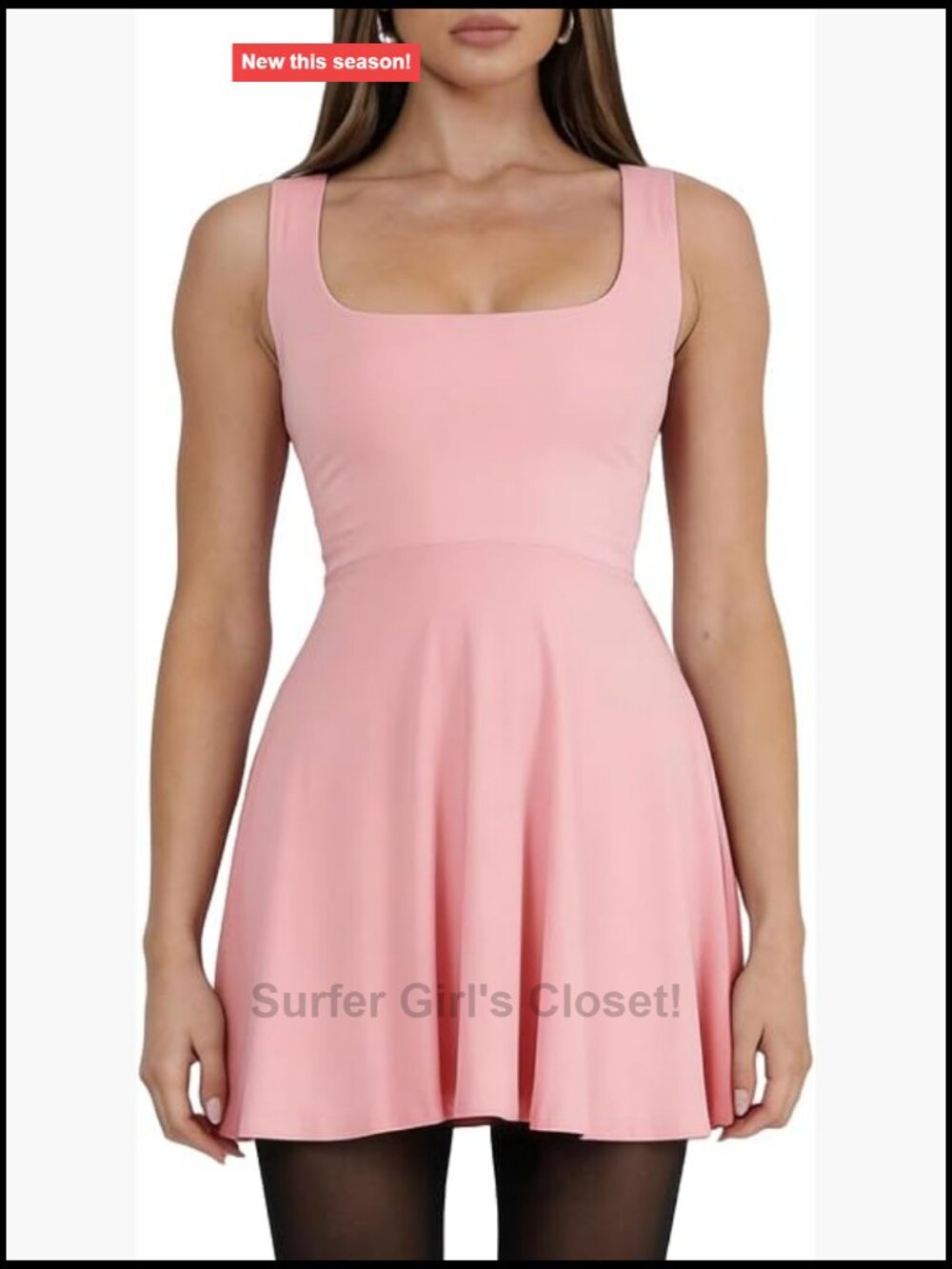 Sleeveless Square Neck Party Mini Dress A-Line Crisscross Lace-Up Back